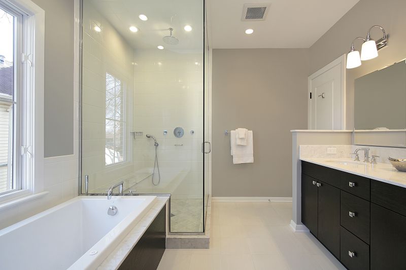 Modern Bathroom with Installed Shower